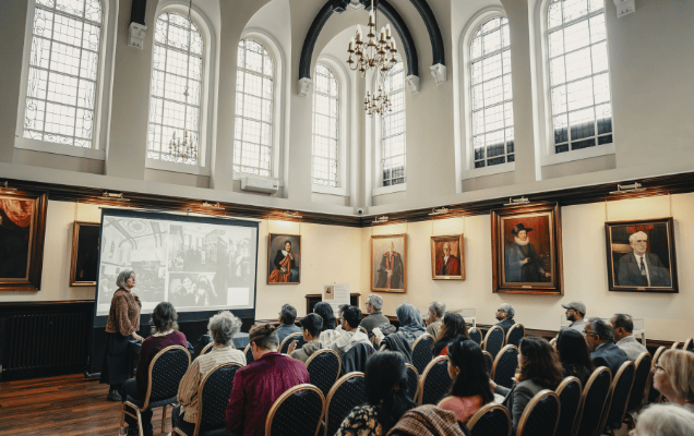 College hall presentation set up